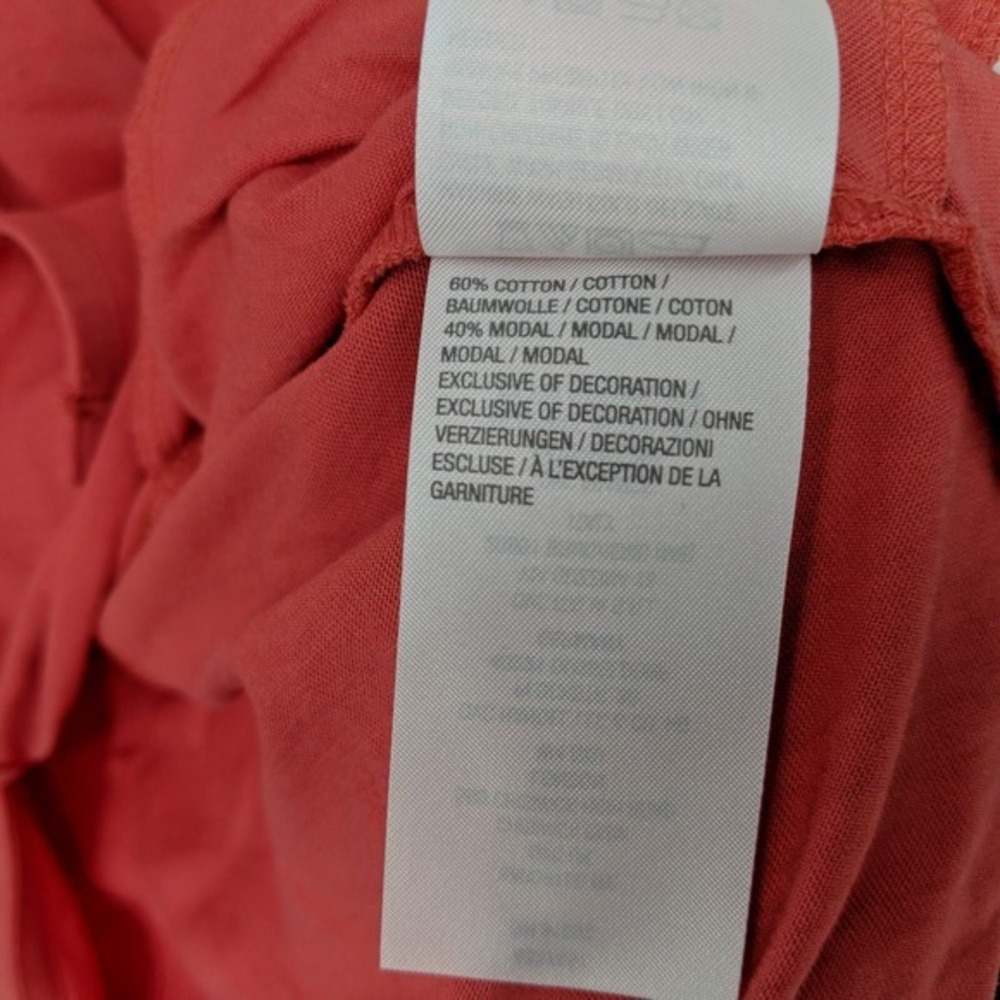 LOGO by Lori Goldstein Cotton Modal Cardigan w/ Lace Vibrant Coral Women's XXS - Picture 7 of 8